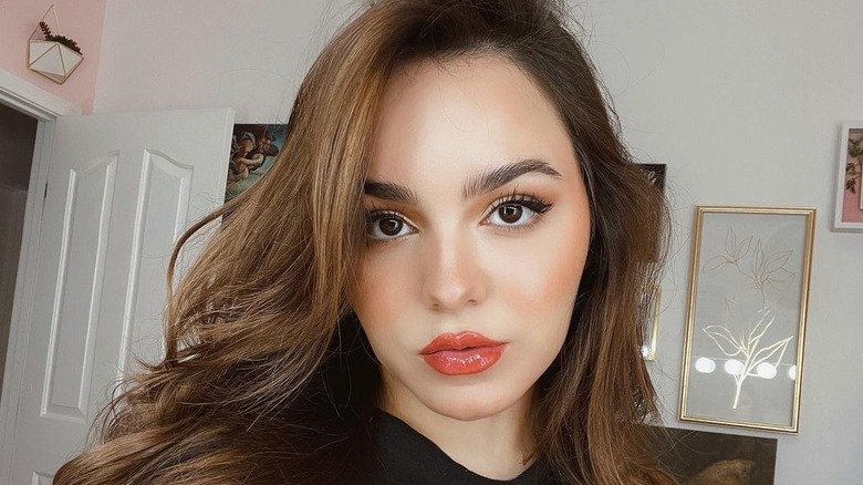 Girl recreating Megan Fox's lip look