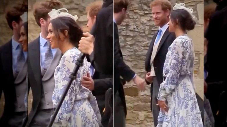 Meghan Markle and Prince Harry at Celia McCorquo﻿dale's wedding.