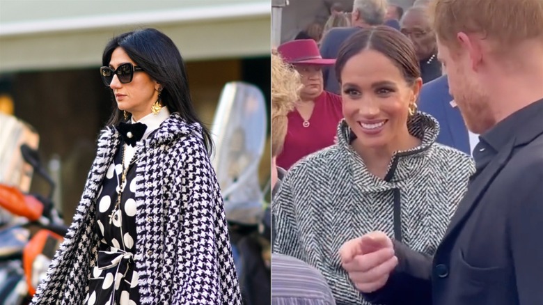 Meghan Markle wearing cape jacket