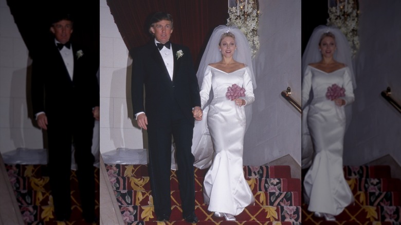 Donald Trump and Marla Maples on their wedding day in 1993