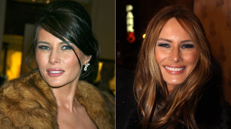 Melania Trump in 2003 and 2009