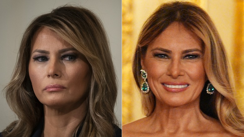 Melania Trump in 2016 and 2019
