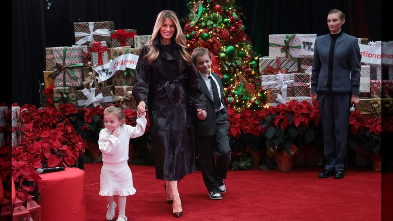 First Lady Melania Trump arrives for a visit with patients and their families at Children's National Hospital on December 5, 2025 in Washington, DC (2025)