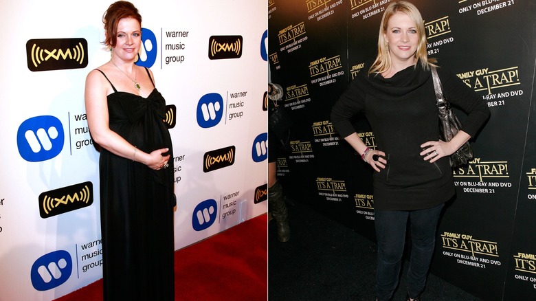 Melissa Joan Hart posing in 2008 and 2010