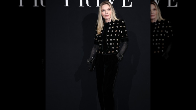 Michelle Pfeiffer at the Giorgio Armani Privé Haute Couture spring/summer show during Paris Fashion Week in January 2026