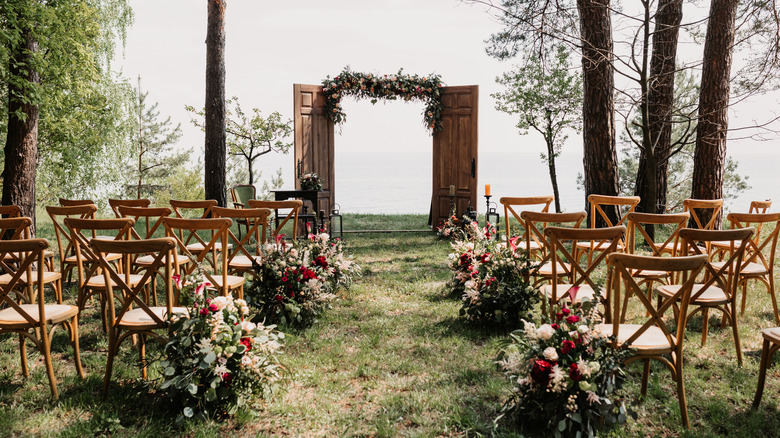 empty scene of wedding ceremony