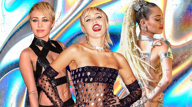 miley cyrus in black cutout outfit