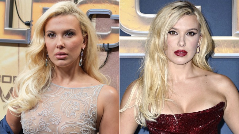 Millie Bobby Brown with blond hair in 2025.