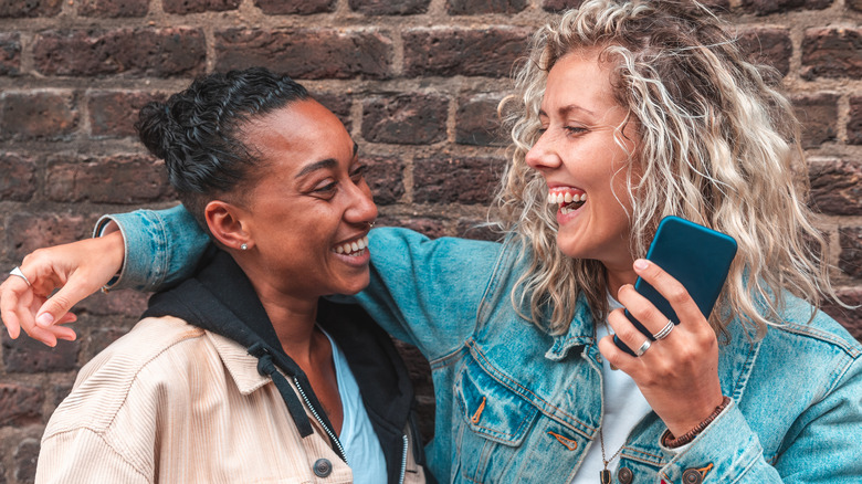 women smiling