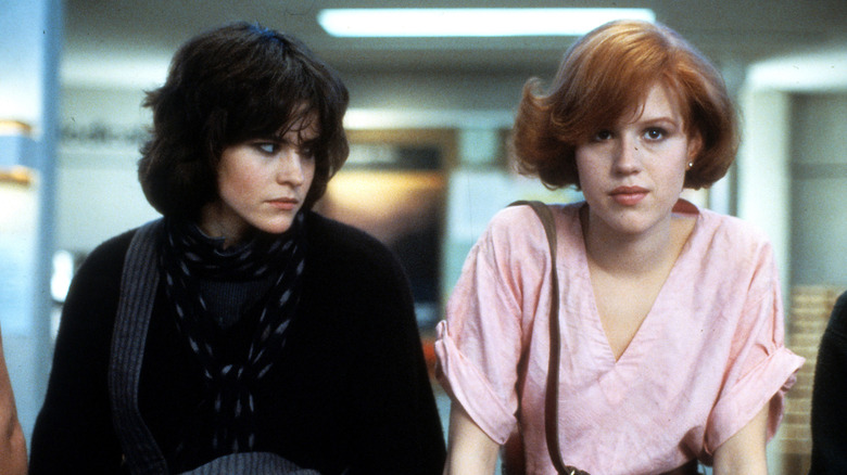 Ally Sheedy and Molly Ringwald in a scene from the film 'The Breakfast Club', 1985
