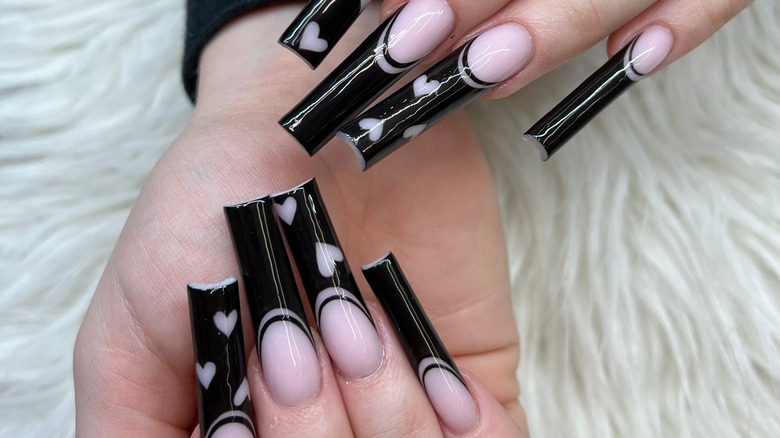 Black French nails