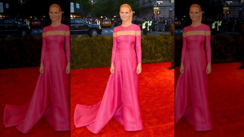 Gwyneth Paltrow poses on the Met Gala red carpet
