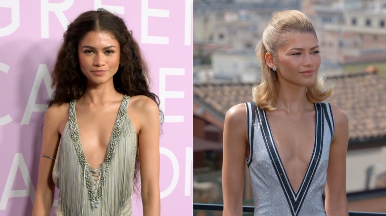 Zendaya with brunette and blond hair