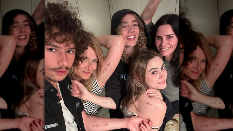 courteney cox, laura dern, and their kids with matching tattoos january 2023