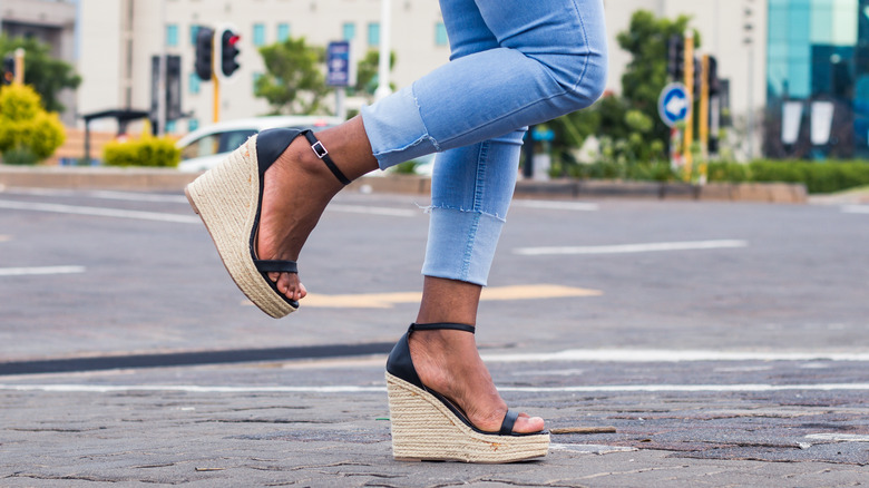 jeans and wedges