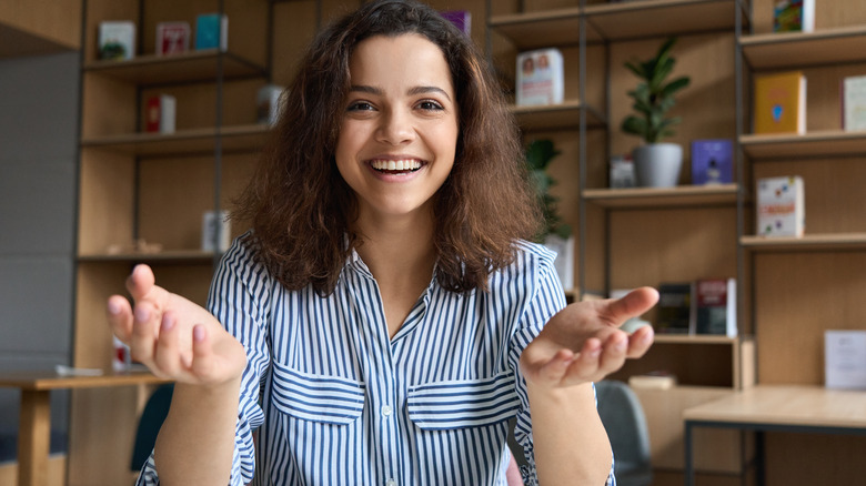 Woman smiling