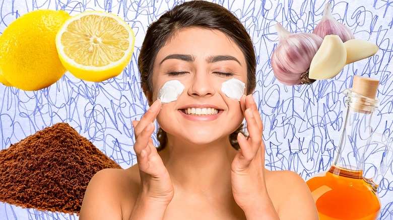 woman using natural skincare