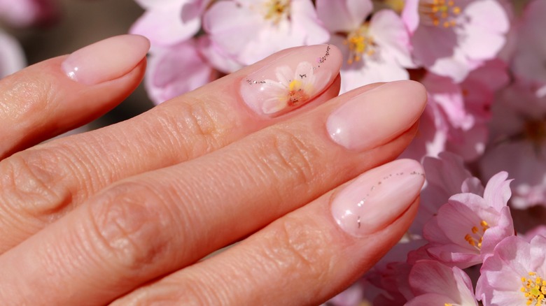 woman with simple nails