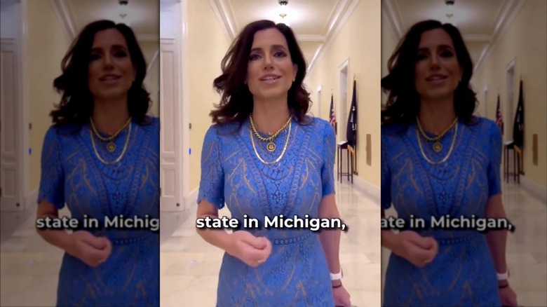 Nancy Mace in a controversial blue "see-through" dress