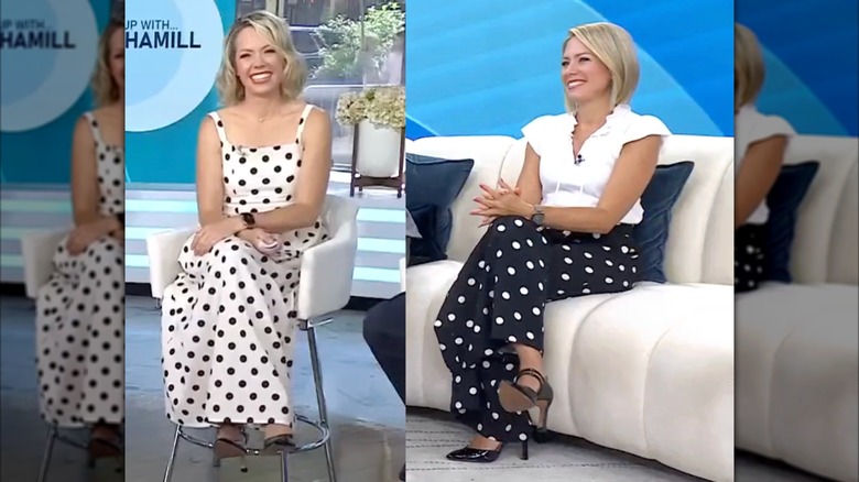 Dylan Dreyer sits while interviewing guests on The Today Show