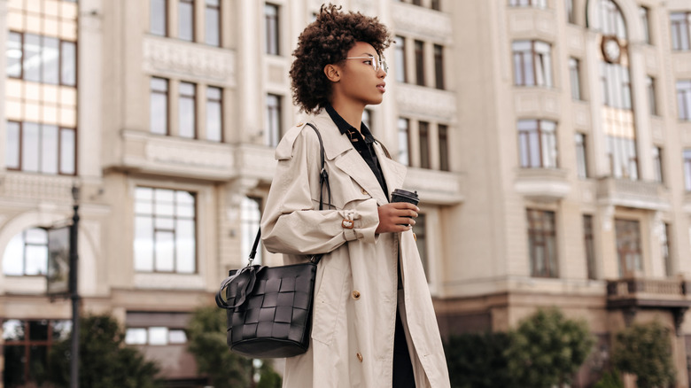 woman with trench coat 