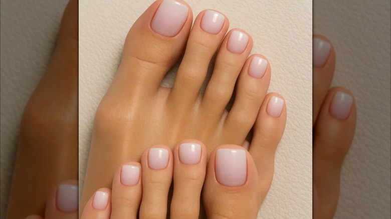 White ombre pedicure