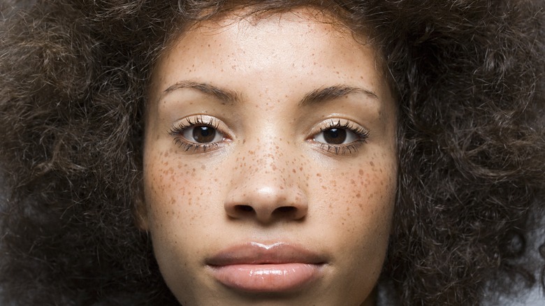 Woman with freckles