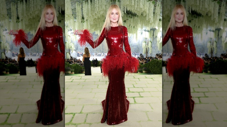 Nicole Kidman in a sparkly red dress at the Met Gala