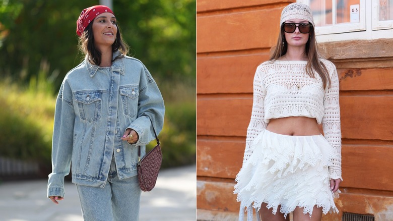 Photos of two guests wearing headscarves at Copenhagen Fashion Week Spring/Summer 2027