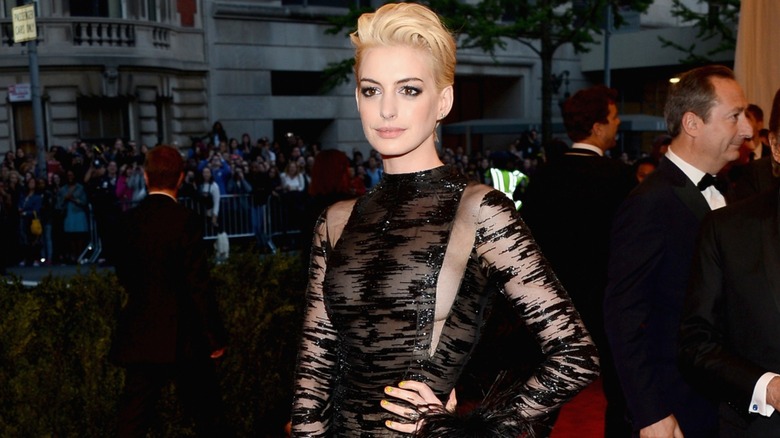 Anne Hathaway at the Met Gala in New York City in May 2013