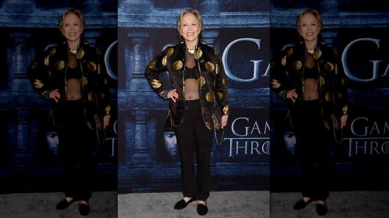 Faye Dunaway attending the May 2016 premiere of "Game of Thrones" Season 6.
