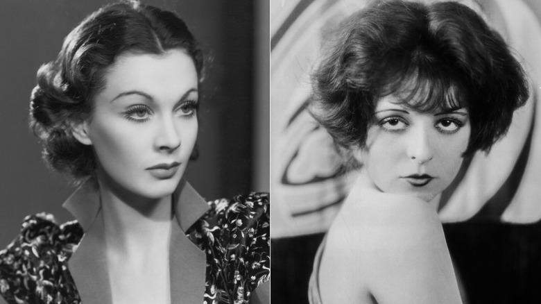 Black and white portraits of Vivien Leigh and Clara Bow