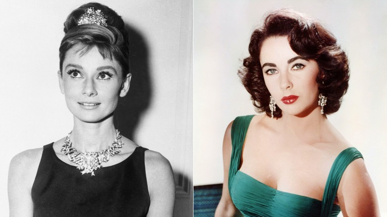 Portraits of Audrey Hepburn and Elizbaeth Taylor