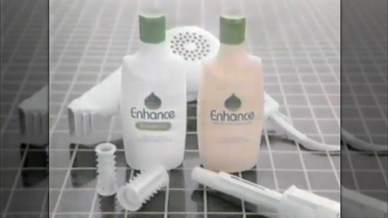 A screenshot of a vintage Enhance Shampoo commercial.
