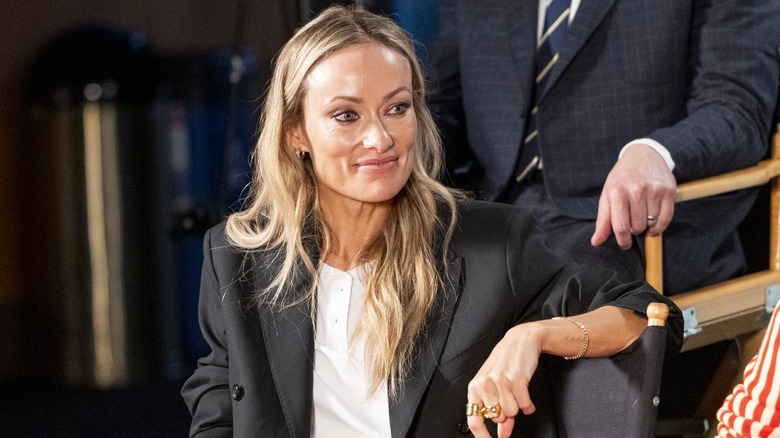 Olivia Wilde at a press event for her film "The Invite" in June 2026.