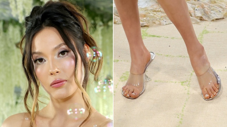 Close ups of Eileen Gu's beauty and shoes at the 2026 Met Gala