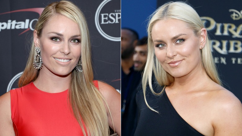 Lindsey Vonn in 2015 and 2017