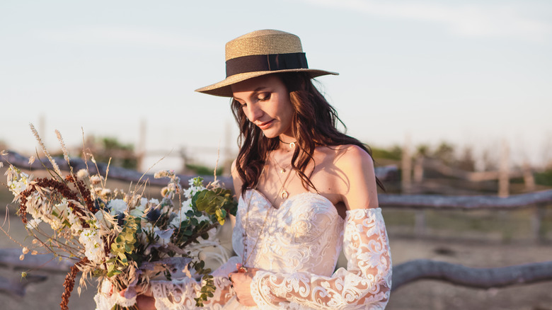 Bride at a ranch