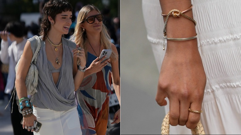 Side-by-side of layered jewelry looks at Paris Fashion Week 2026 and Berlin Fashion Week 2026