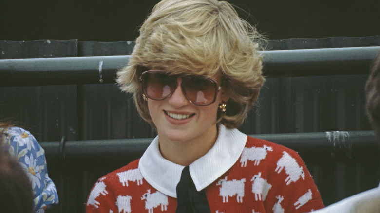Princess Diana in her iconic sheep sweater