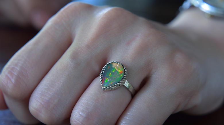 Opal engagement ring