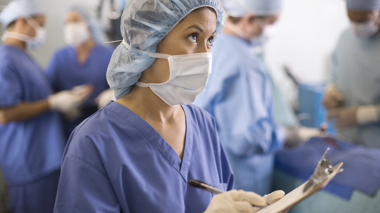 Nurse taking notes