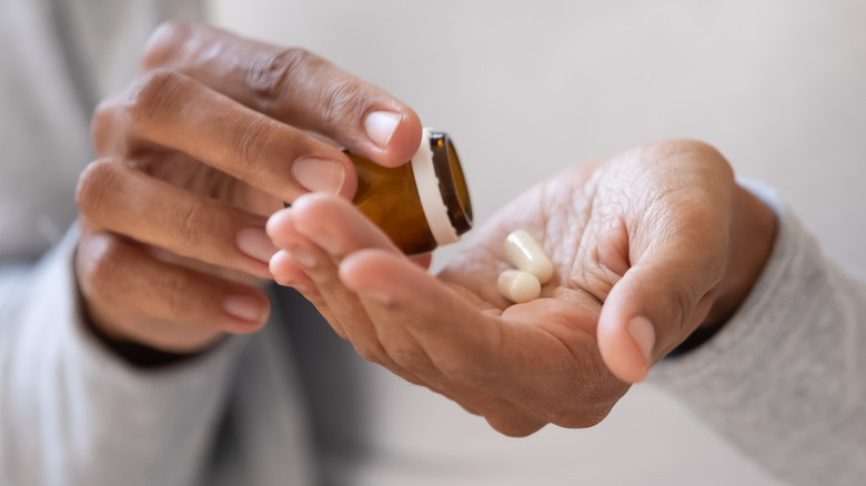 person taking meds