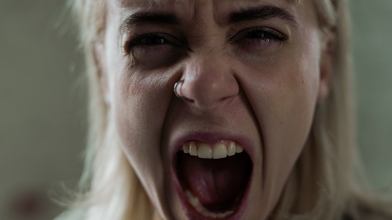 woman screaming 