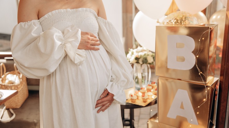 pregnant woman at baby shower