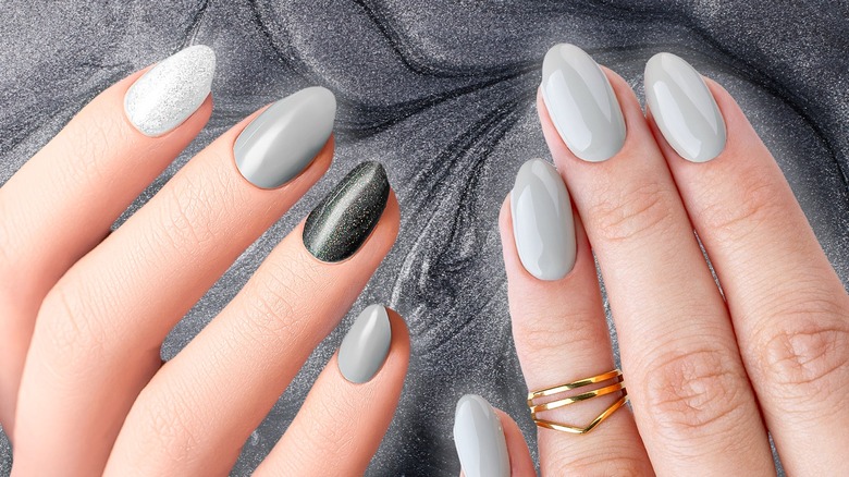 Long gray nails