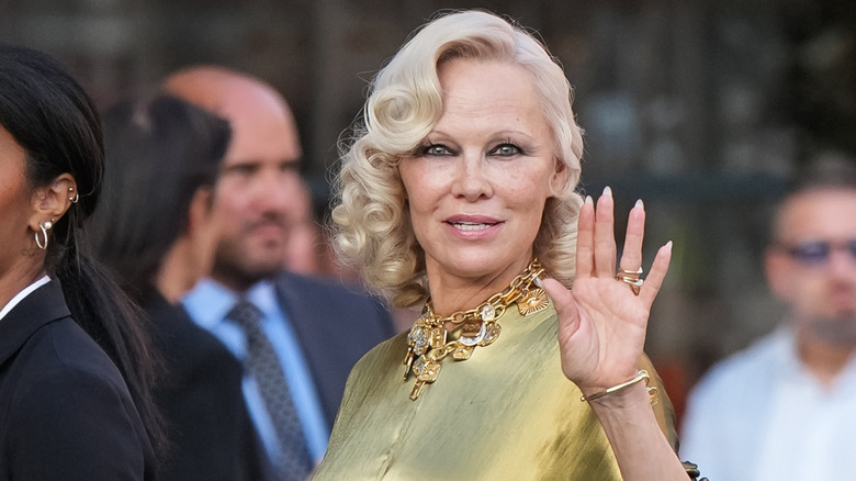 Pamela Anderson at Milan Fashion Week in 2026