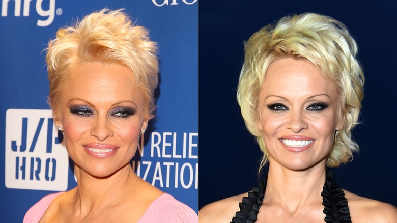 Pamela Anderson at the third annual Help Haiti Home Gala in Beverly hills in January 2014 / Pamela Anderson at the 60th Taormina Film Fest in Italy in June 2014