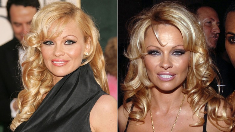 Pamela Anderson at the 63rd annual Golden Globe Awards in Beverly Hills in January 2006 / Pamela Anderson at the M.A.C. Chinese New Year Party in New York City in February 2006