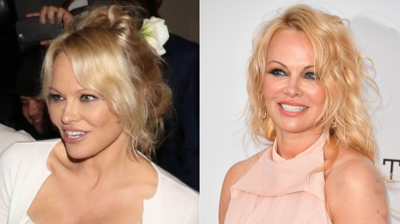 Pamela Anderson in Los Angeles in June 2018 / Pamela Anderson at the amfAR Cannes Gala in May 2019